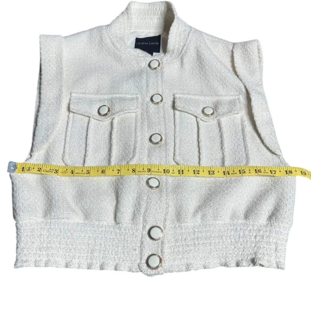 Christian Lacroix Tweed Sleeveless Button Front Vest size XS - Picture 9 of 11